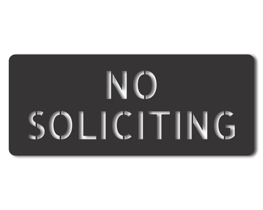 Custom Metal No Soliciting Sign | Indoor Outdoor | Up to 46" | 20+ Color Options