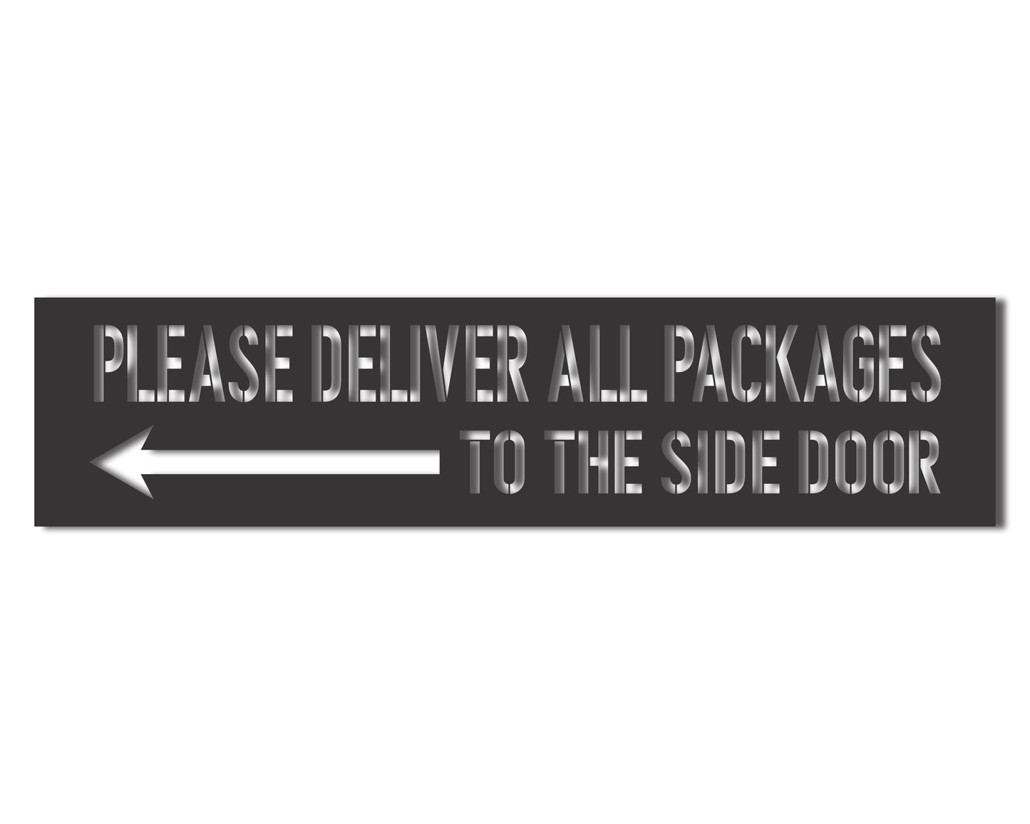 Custom Metal Packages to Side Door Sign | Indoor Outdoor | Up to 46" | 20+ Color Options
