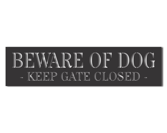 Custom Metal Beware of Dog Sign | Indoor Outdoor | Up to 46" | 20+ Color Options