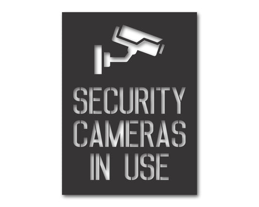 Custom Metal Security Cameras In Use Sign | Indoor Outdoor | Up to 46" | 20+ Color Options