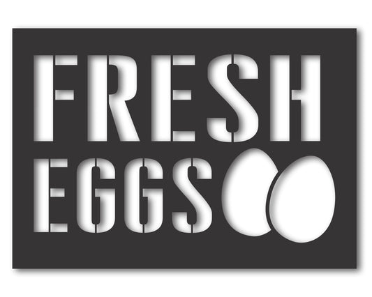 Custom Metal Fresh Eggs Sign | Indoor Outdoor | Up to 46" | 20+ Color Options