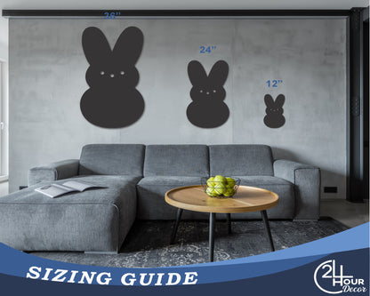 Custom Metal Marshmallow Bunny Sign | Indoor Outdoor | Up to 46" | 20+ Color Options