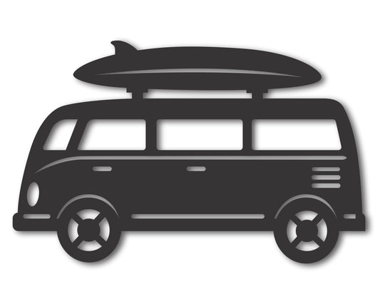 Custom Metal Coastal Beach Bus Wall Art | Indoor Outdoor | Up to 46" | 20+ Color Options