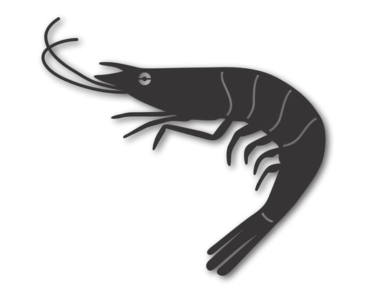 Custom Metal Shrimp Wall Art | Indoor Outdoor | Up to 46" | 20+ Color Options
