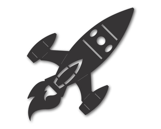 Custom Metal Rocket Ship Wall Art | Indoor Outdoor | Up to 46" | 20+ Color Options