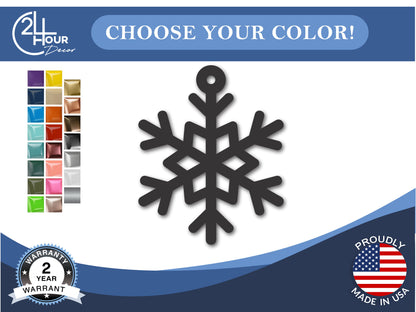 Custom Metal Snowflake One Ornament | 4" to 5" | 20+ Color Options