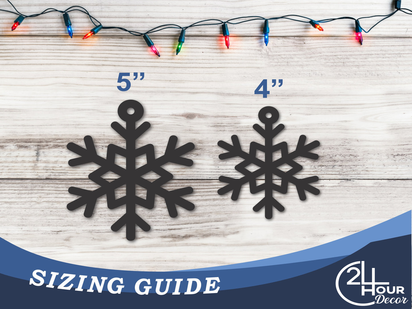 Custom Metal Snowflake One Ornament | 4" to 5" | 20+ Color Options
