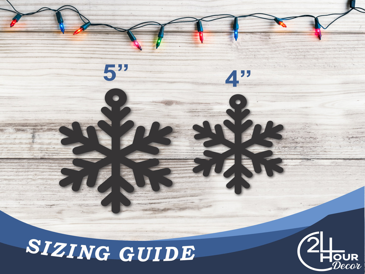 Custom Metal Snowflake Two Ornament | 4" to 5" | 20+ Color Options