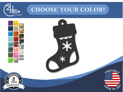 Custom Metal Christmas Stocking Ornament | 4" to 5" | 20+ Color Options
