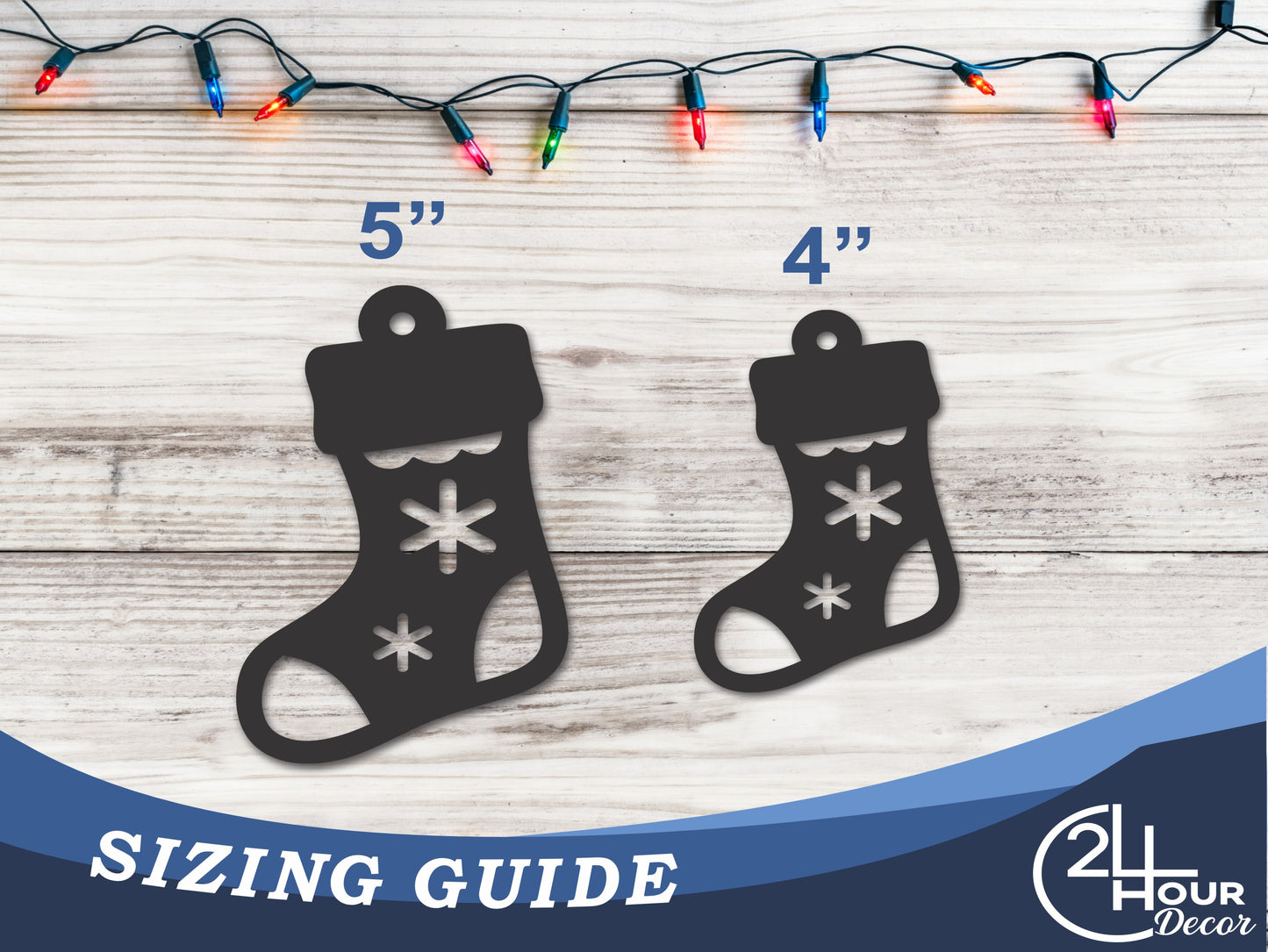Custom Metal Christmas Stocking Ornament | 4" to 5" | 20+ Color Options