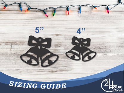 Custom Metal Christmas Bells Ornament | 4" to 5" | 20+ Color Options