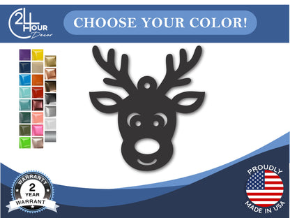 Custom Metal Reindeer Ornament | 4" to 5" | 20+ Color Options