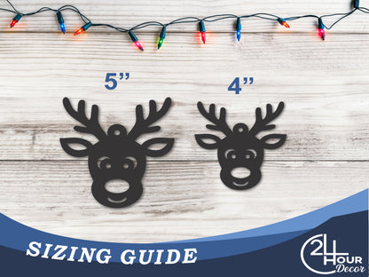 Custom Metal Reindeer Ornament | 4" to 5" | 20+ Color Options