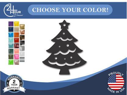 Custom Metal Christmas Tree Ornament | 4" to 5" | 20+ Color Options