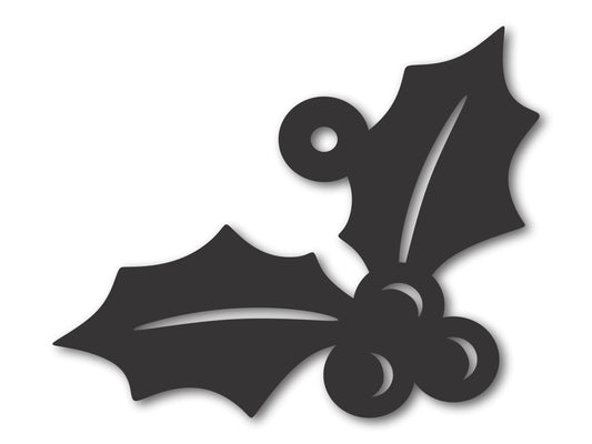 Custom Metal Holly Ornament | 4" to 5" | 20+ Color Options