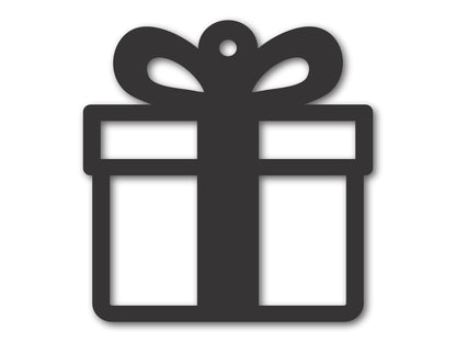 Custom Metal Present Ornament | 4" to 5" | 20+ Color Options