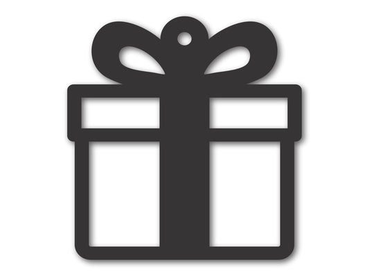 Custom Metal Present Ornament | 4" to 5" | 20+ Color Options