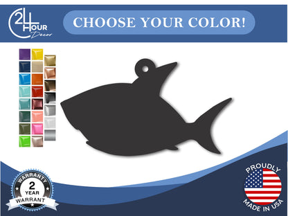 Custom Metal Shark Ornament | 4" to 5" | 20+ Color Options
