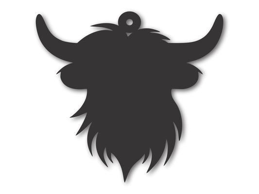 Custom Metal Highland Cow Ornament | 4" to 5" | 20+ Color Options