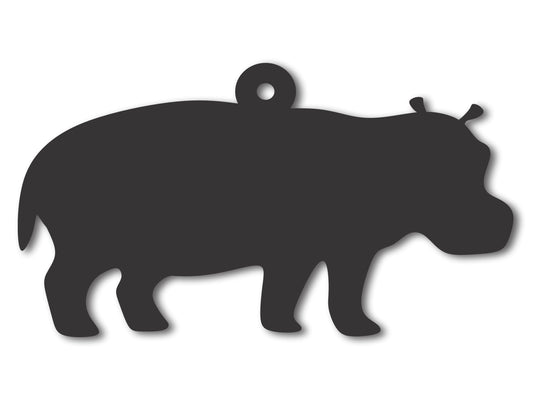 Custom Metal Hippo Ornament | 4" to 5" | 20+ Color Options