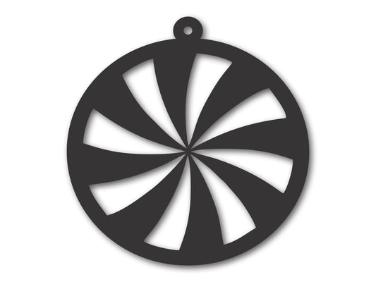 Custom Metal Peppermint Ornament | 4" to 5" | 20+ Color Options