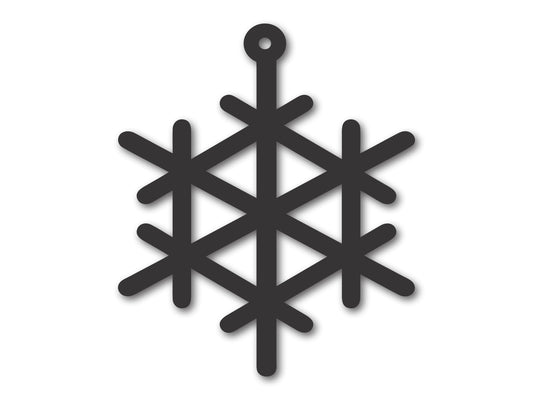 Custom Metal Snowflake Four Ornament | 4" to 5" | 20+ Color Options