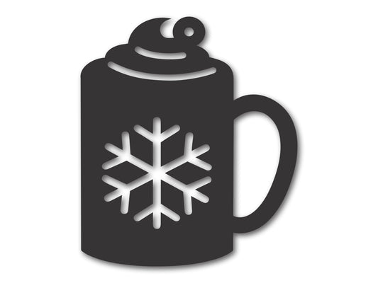 Custom Metal Hot Cocoa Ornament | 4" to 5" | 20+ Color Options
