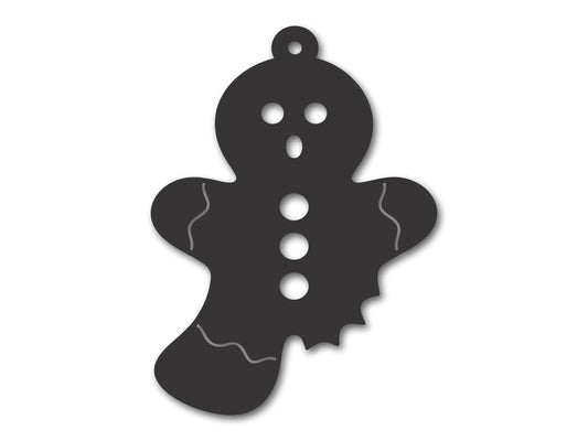 Custom Metal Gingerbread Man with Bite Ornament | 4" to 5" | 20+ Color Options