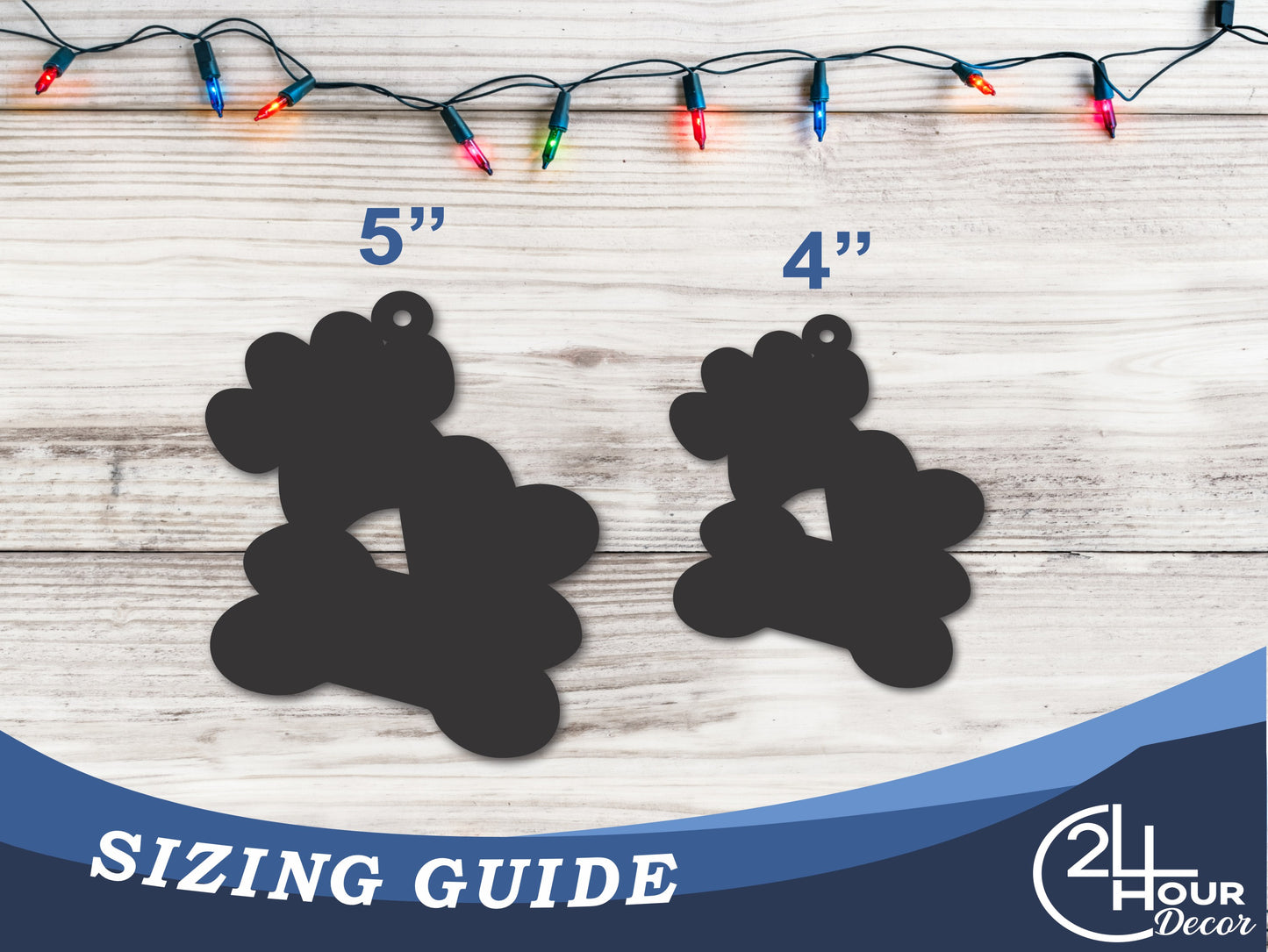 Custom Metal Paw, Heart, Bone Ornament | 4" to 5" | 20+ Color Options