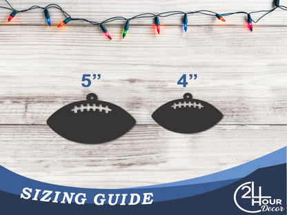 Custom Metal Football Ornament | 4" to 5" | 20+ Color Options