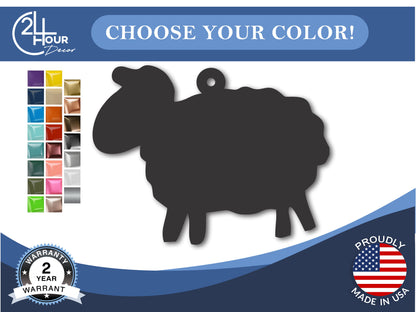 Custom Metal Sheep Ornament | 4" to 5" | 20+ Color Options