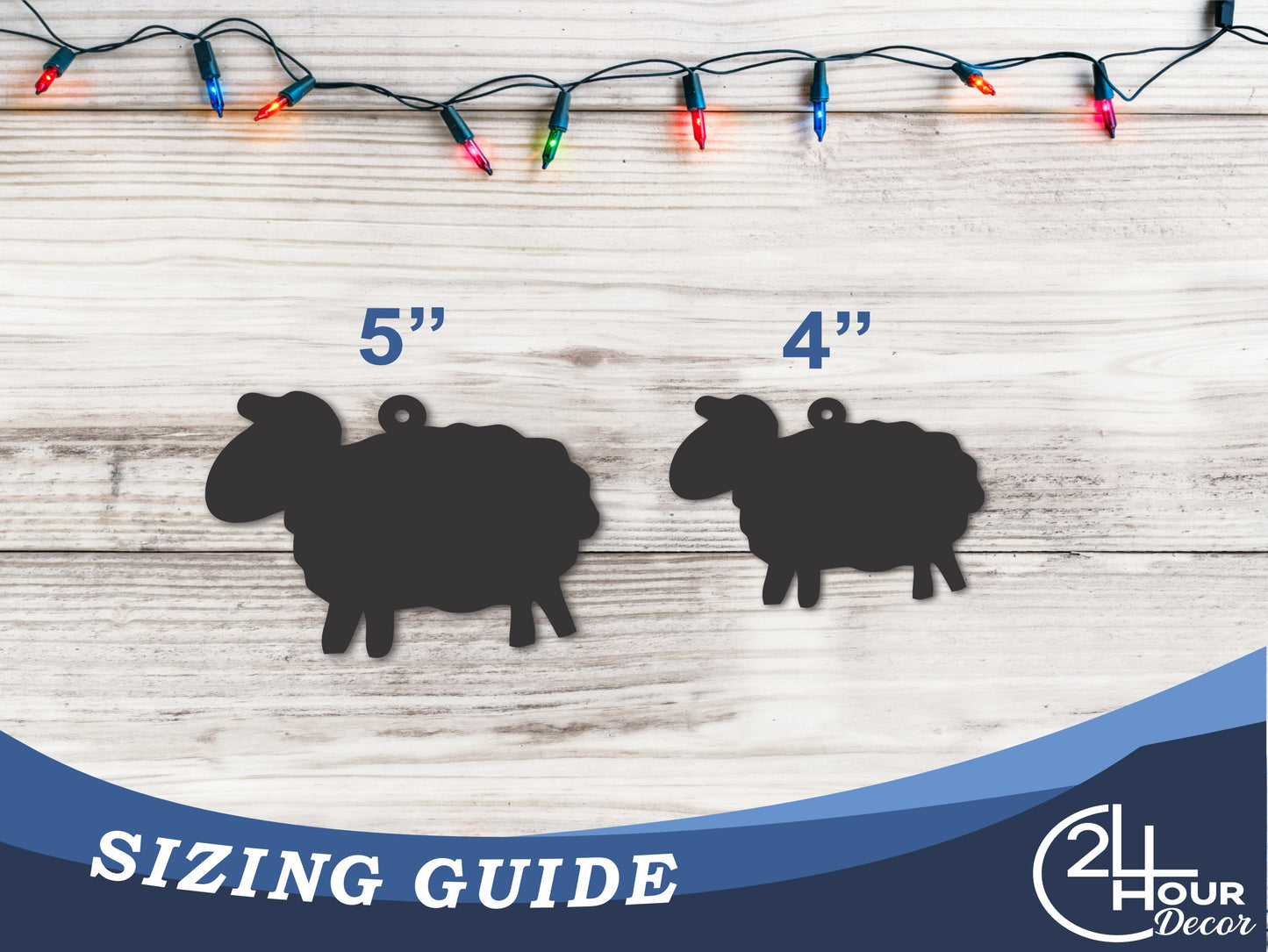 Custom Metal Sheep Ornament | 4" to 5" | 20+ Color Options