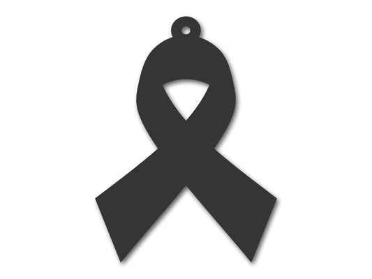 Custom Metal Cancer Ribbon Ornament | 4" to 5" | 20+ Color Options