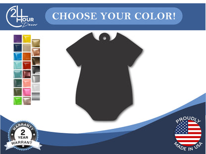 Custom Metal Onesie Ornament | 4" to 5" | 20+ Color Options