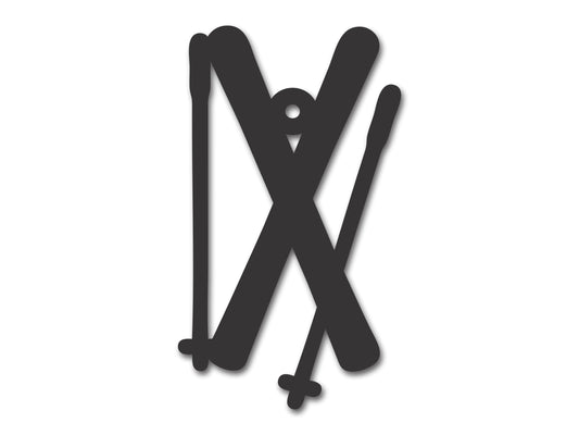 Custom Metal Skis Ornament | 4" to 5" | 20+ Color Options