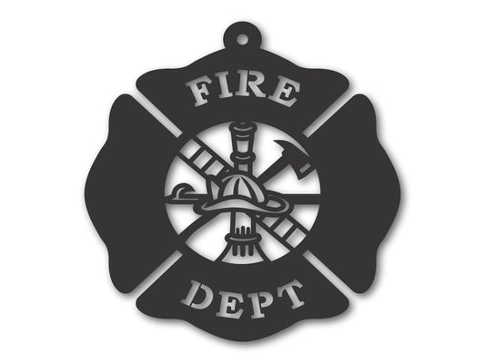 Custom Metal Firefighter Ornament | 4" to 5" | 20+ Color Options