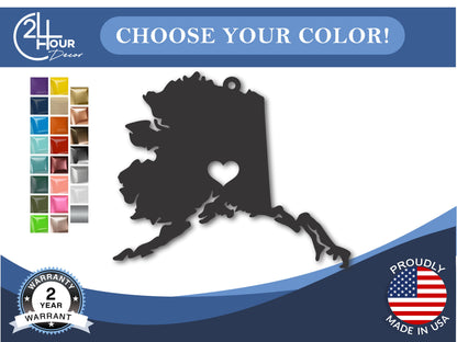 Custom Metal Anchorage Alaska State Ornament | 4" to 5" | State Ornaments | 20+ Color Options