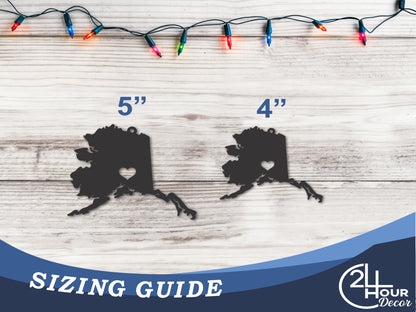 Custom Metal Anchorage Alaska State Ornament | 4" to 5" | State Ornaments | 20+ Color Options