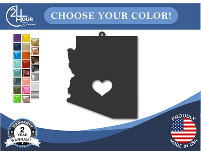 Custom Metal Phoenix Arizona State Ornament | 4" to 5" | State Ornaments | 20+ Color Options