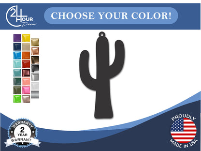 Custom Metal Cactus Ornament | 4" to 5" | State Ornaments | 20+ Color Options