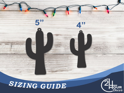 Custom Metal Cactus Ornament | 4" to 5" | State Ornaments | 20+ Color Options