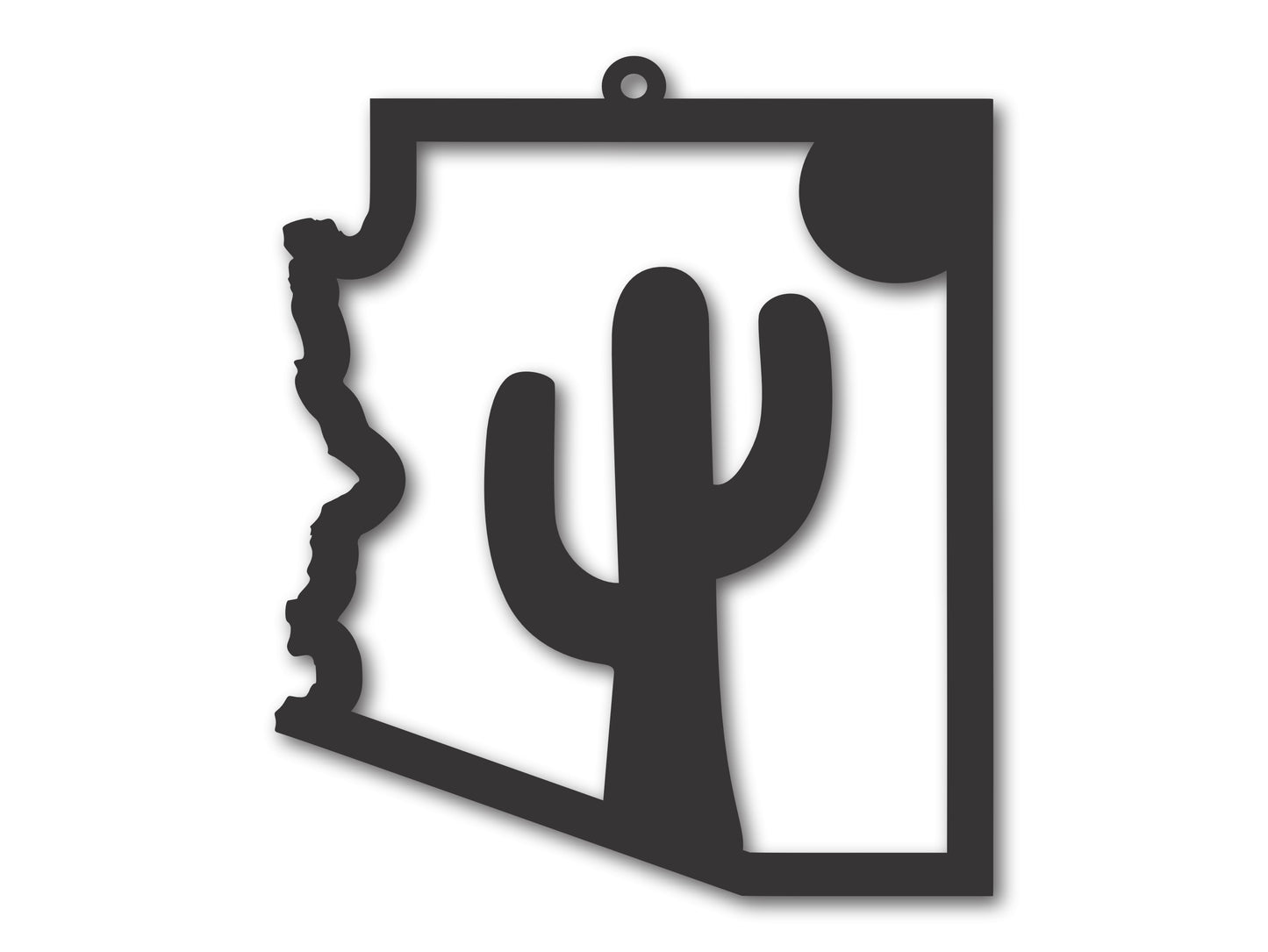 Custom Metal Arizona Cactus Ornament | 4" to 5" | State Ornaments | 20+ Color Options