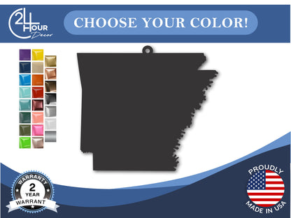 Custom Metal Arkansas State Ornament | 4" to 5" | State Ornaments | 20+ Color Options