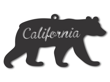 Custom Metal California Bear Ornament | 4" to 5" | State Ornaments | 20+ Color Options