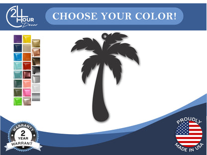 Custom Metal Palm Tree Ornament | 4" to 5" | State Ornaments | 20+ Color Options