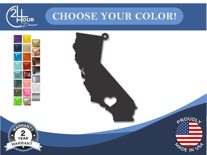 Custom Metal Los Angeles California State Ornament | 4" to 5" | State Ornaments | 20+ Color Options