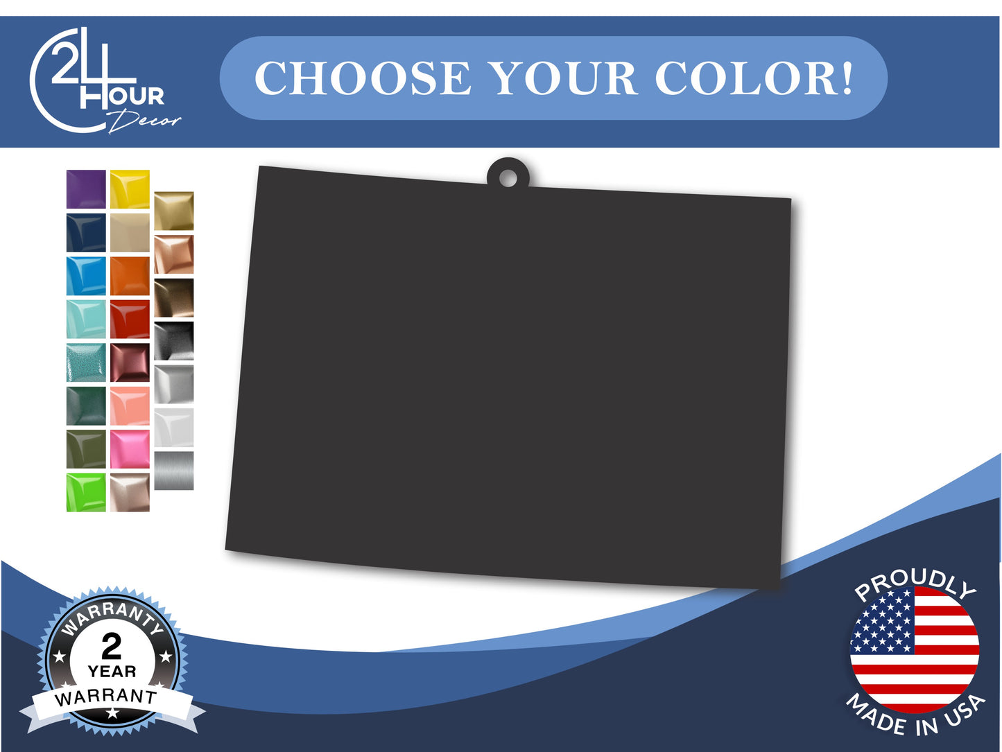 Custom Metal Colorado State Ornament | 4" to 5" | State Ornaments | 20+ Color Options