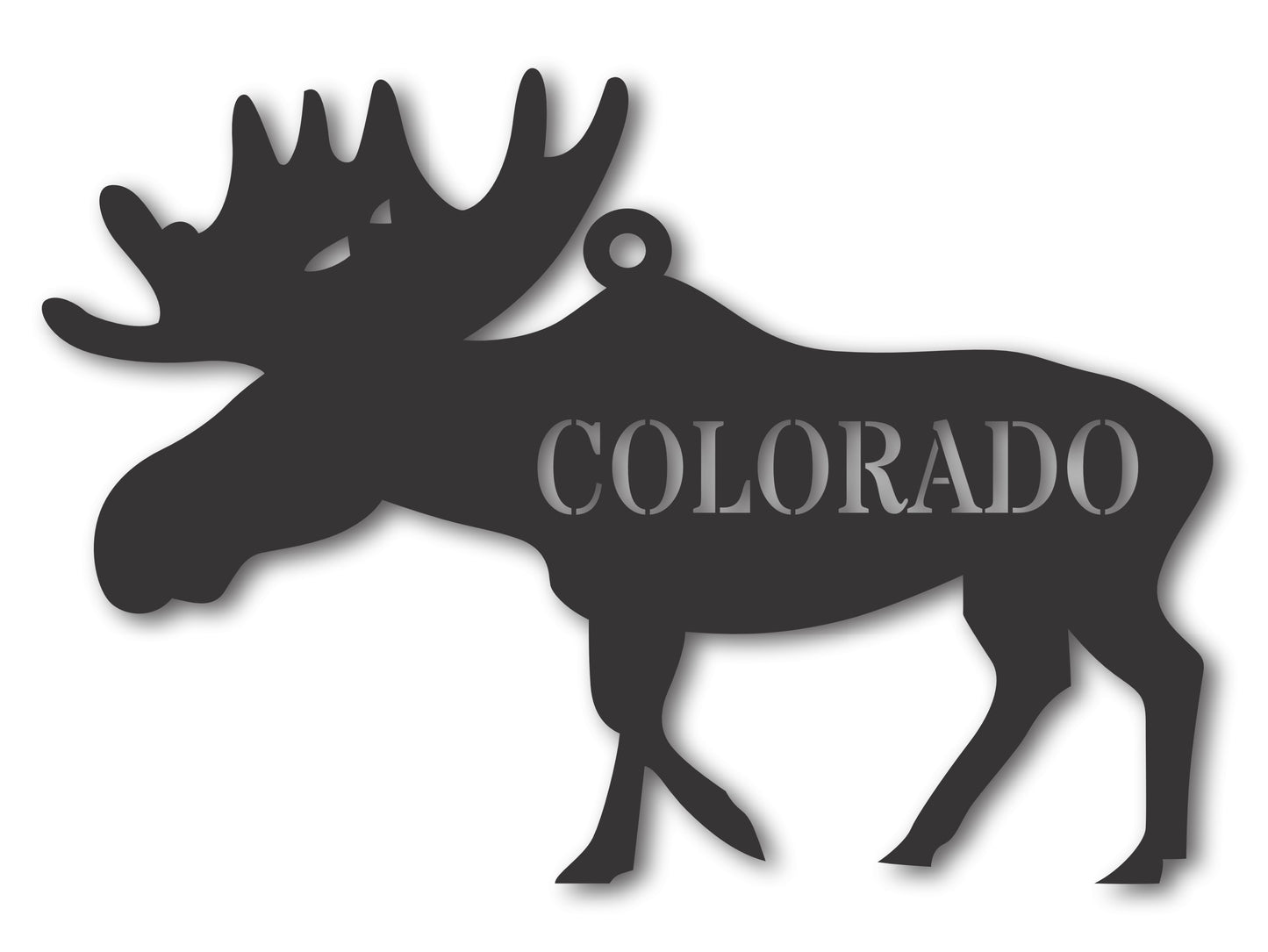 Custom Metal Colorado Moose State Ornament | 4" to 5" | State Ornaments | 20+ Color Options