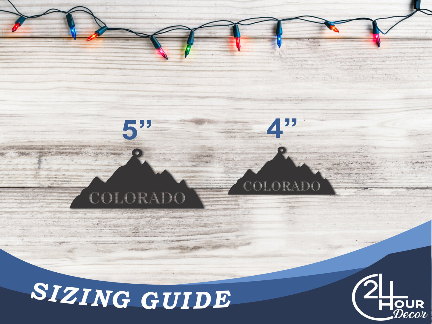 Custom Metal Colorado Mountains State Ornament | 4" to 5" | State Ornaments | 20+ Color Options