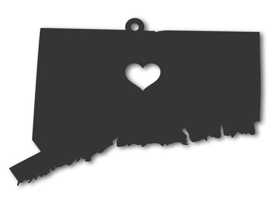 Custom Metal Hartford Connecticut State Ornament | 4" to 5" | State Ornaments | 20+ Color Options